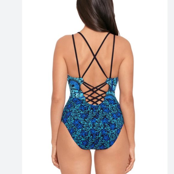 SKINNY DIPPERS by MIRACLESUIT Floral Printed One Piece Swimsuit - Picture 4 of 7